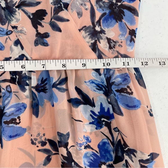 NWT Eliza J Floral Faux Wrap Pink Blue Midi High Low Dress Easter Shower Church - Picture 12 of 13